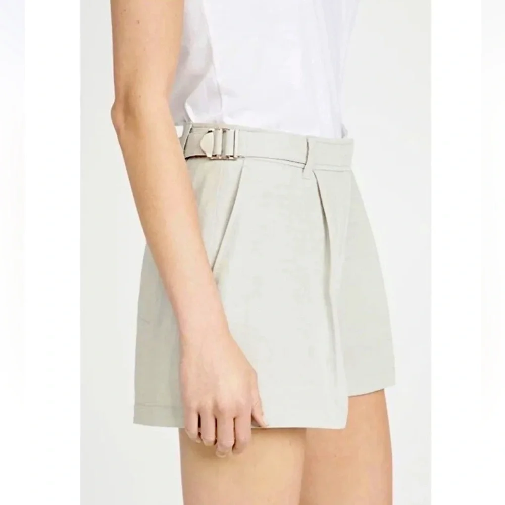 NWT ATM Tomas Melillo 4 linen blend twill short Frost